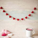 Handmade Wool Felt Hearts Garland Valentine’s Day Decor Wedding and Anniversary Decoration Bridal Shower & Engagement Decor