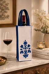 Personalized Wool Felt Wine Gift Bag | Custom Embroidered Wine Bottle Bag | Handmade Reusable Wine Tote | Custom Gift Bag for 750ml Bottles