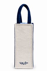 Personalized Wool Felt Wine Gift Bag | Custom Embroidered Wine Bottle Bag | Handmade Reusable Wine Tote | Custom Gift Bag for 750ml Bottles