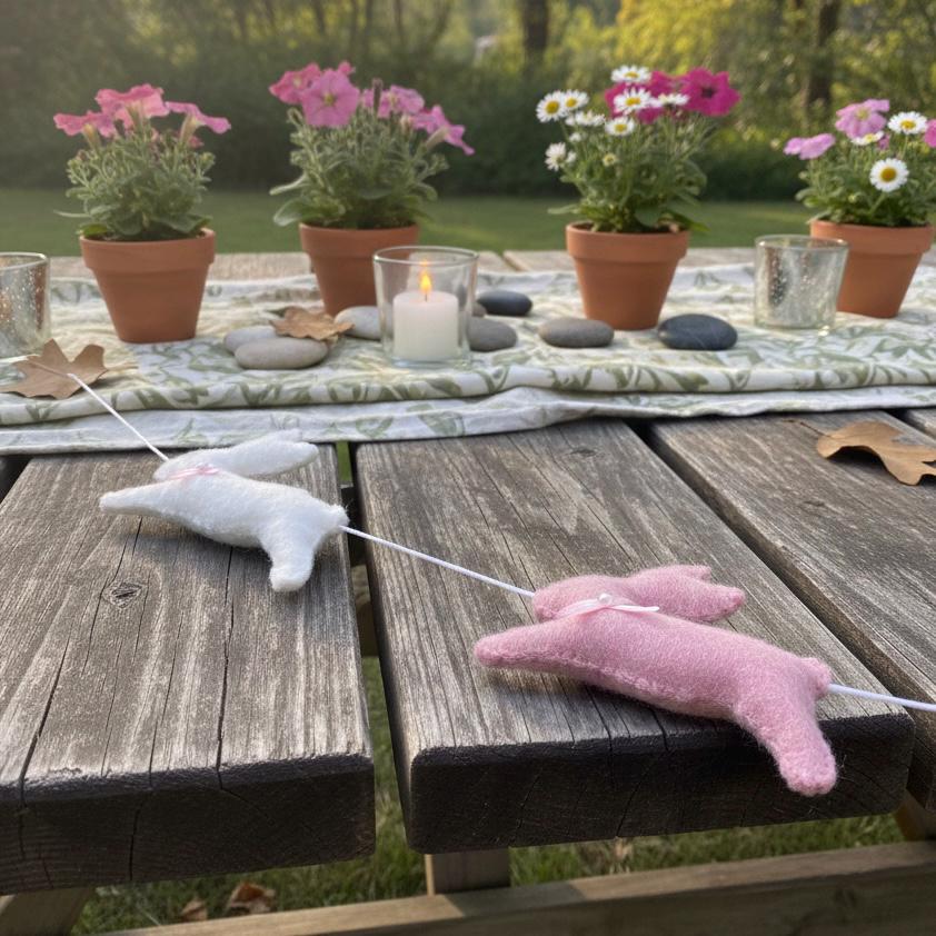Wool Felt Bunny Garland – Handmade Easter Rabbit Decor – Spring Nursery Banner – Easter Home Decoration – Soft Felt Bunny Gift