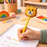 Safari Animal Pencil Toppers Set of 4, Handmade Wool Felt Jungle Pencil Toppers, Kids Party Favours, Return Gifts, School Favors