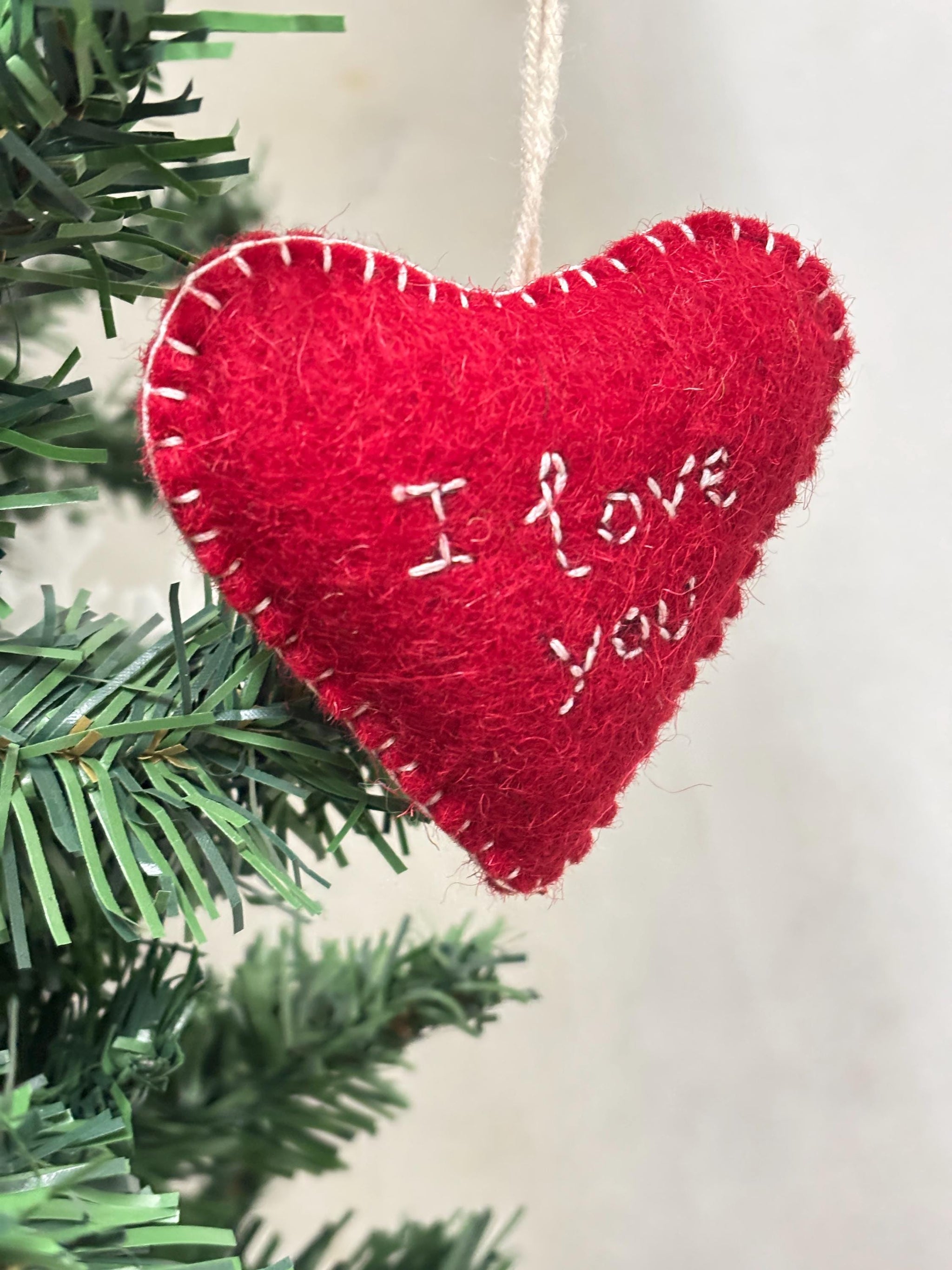 Handmade Felt Heart Ornament: Valentine's Day Decor Gift