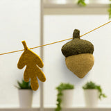 Autumn Fall Leaf and Acorn Garland, Wool Felt Autumn Leaves and Acorns Fall Decor Garland and Bunting, Thanksgiving  and Gifts for Halloween