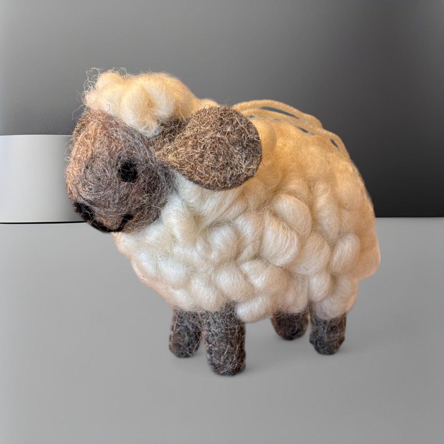 Wool Felt Sheep Wall Hanging Handmade Nursery Farmhouse Decor