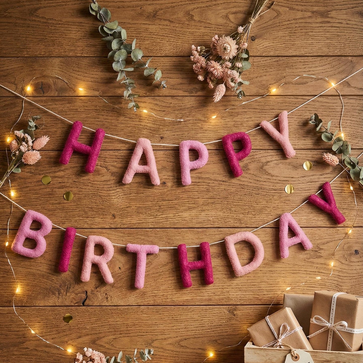 Happy Birthday Banner Garland : Handmade Felt  Kids & Nursery Decor