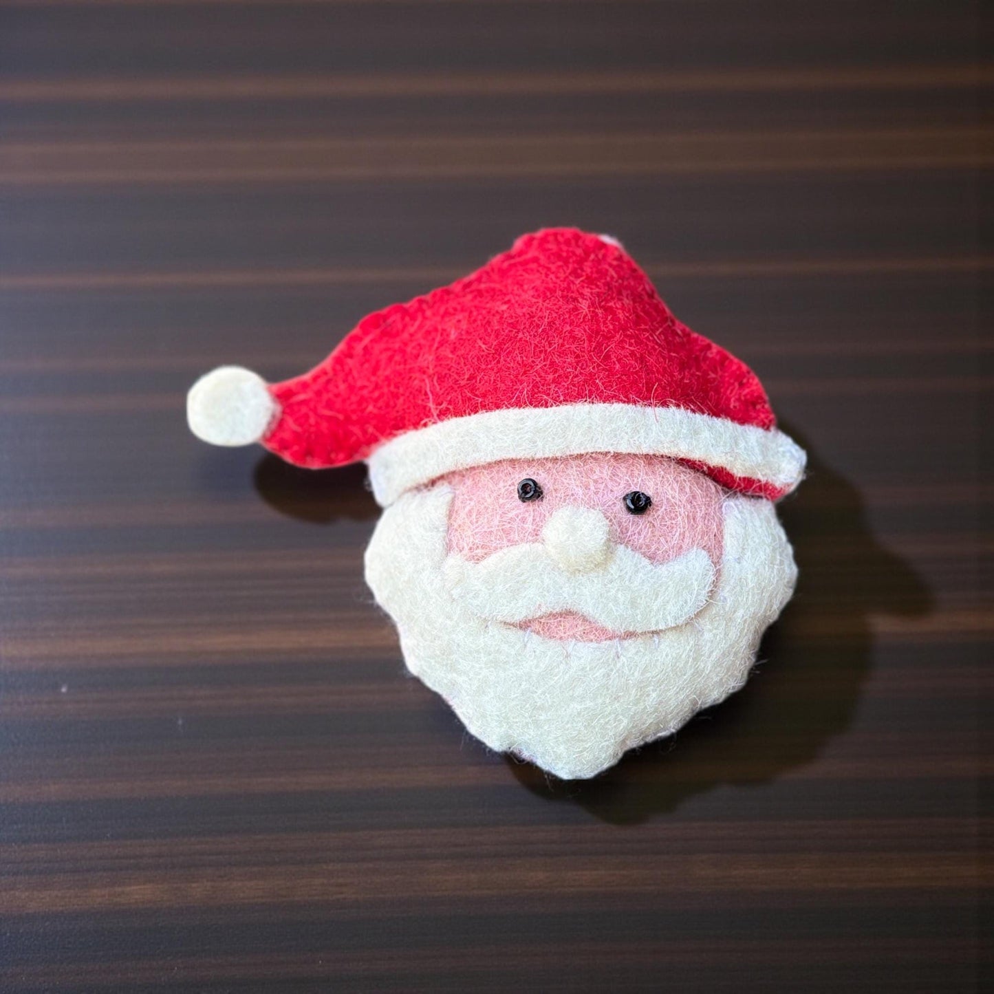 Handmade Felt Santa Ornament – Sheep Wool Christmas Decoration