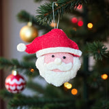 Handmade Felt Santa Ornament – Sheep Wool Christmas Decoration