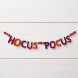 Wool Felt Hocus Pocus Halloween Garland: Pink, Purple, Orange