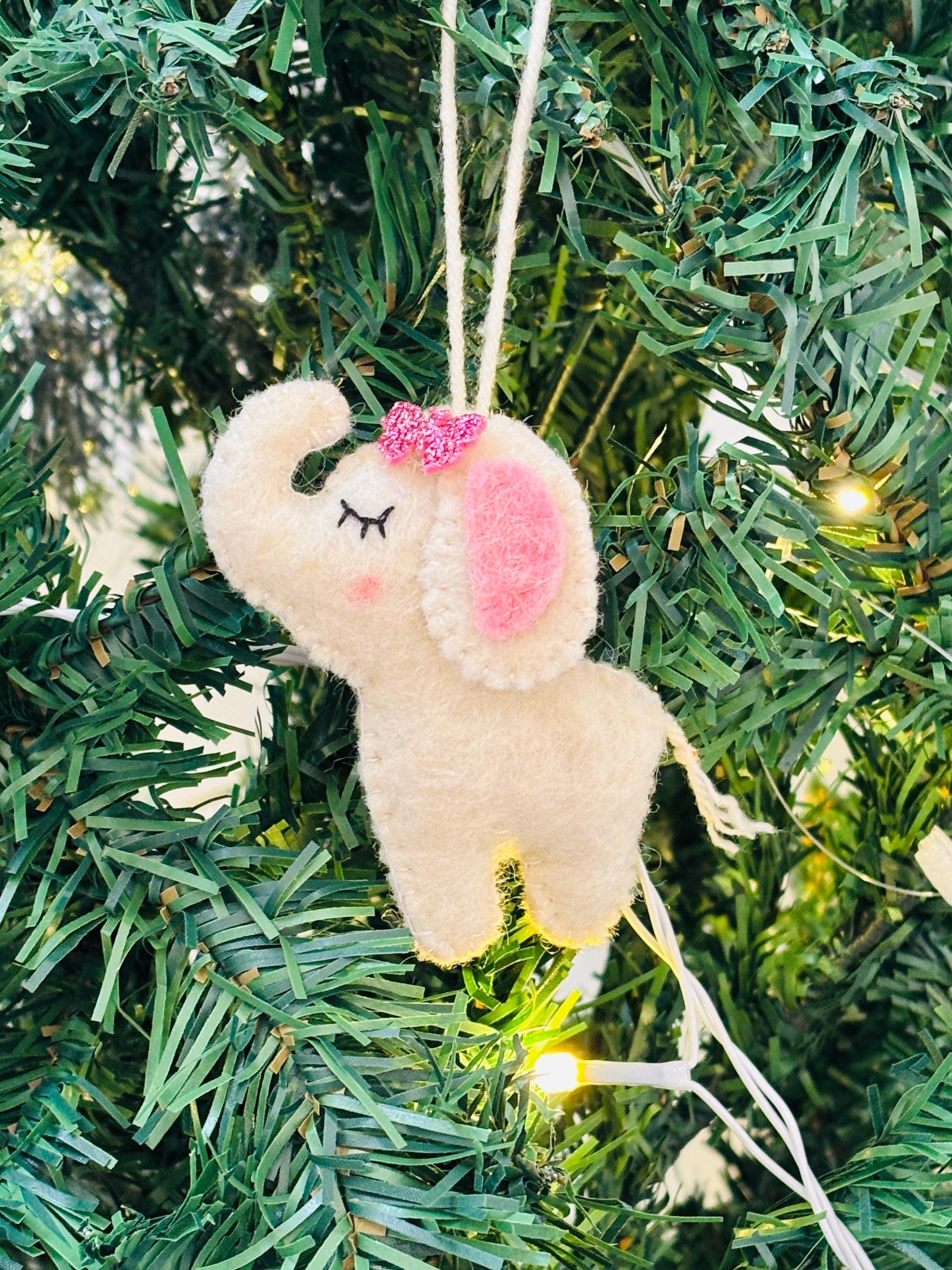 My First Christmas Ornament – Felt Elephant Decoration, Baby Christmas Keepsake, Holiday Tree Decor