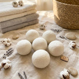 Handmade Wool Felt Dryer Balls, Natural Sheep Wool Laundry Softener Alternative