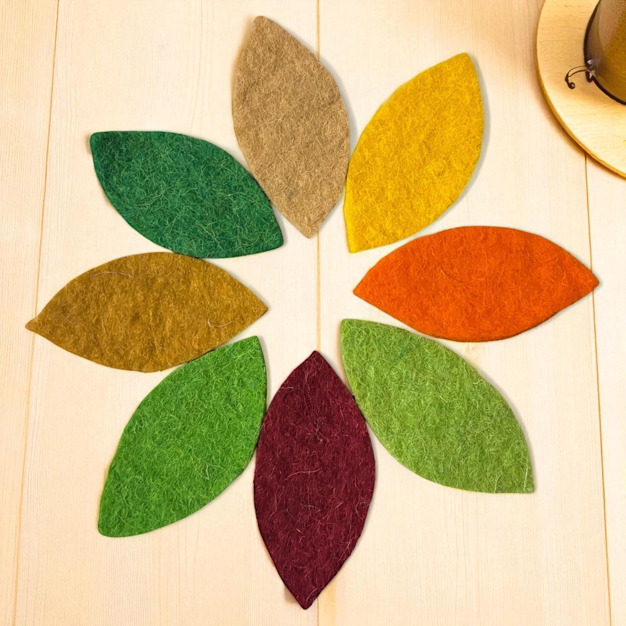 Felt Leaves: Multi-Color Wool Die Cuts, DIY Craft Supplies