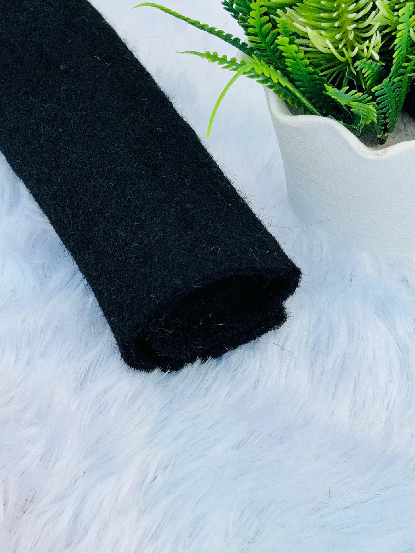 Black Merino Wool Felt Sheet: Handmade 3mm Craft Fabric