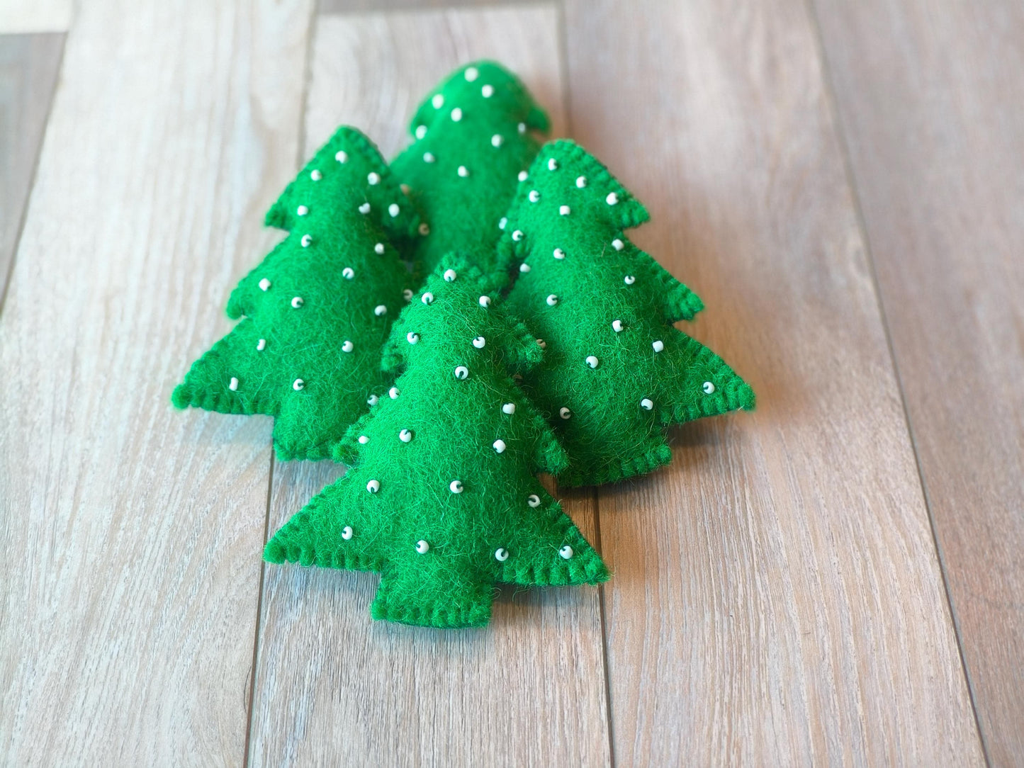 Handmade Wool Felt Christmas Tree Ornament: Green Holiday Decor