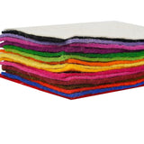 Merino Wool Felt Variety Pack: 50 Colorful Sheets (4x6 inch)