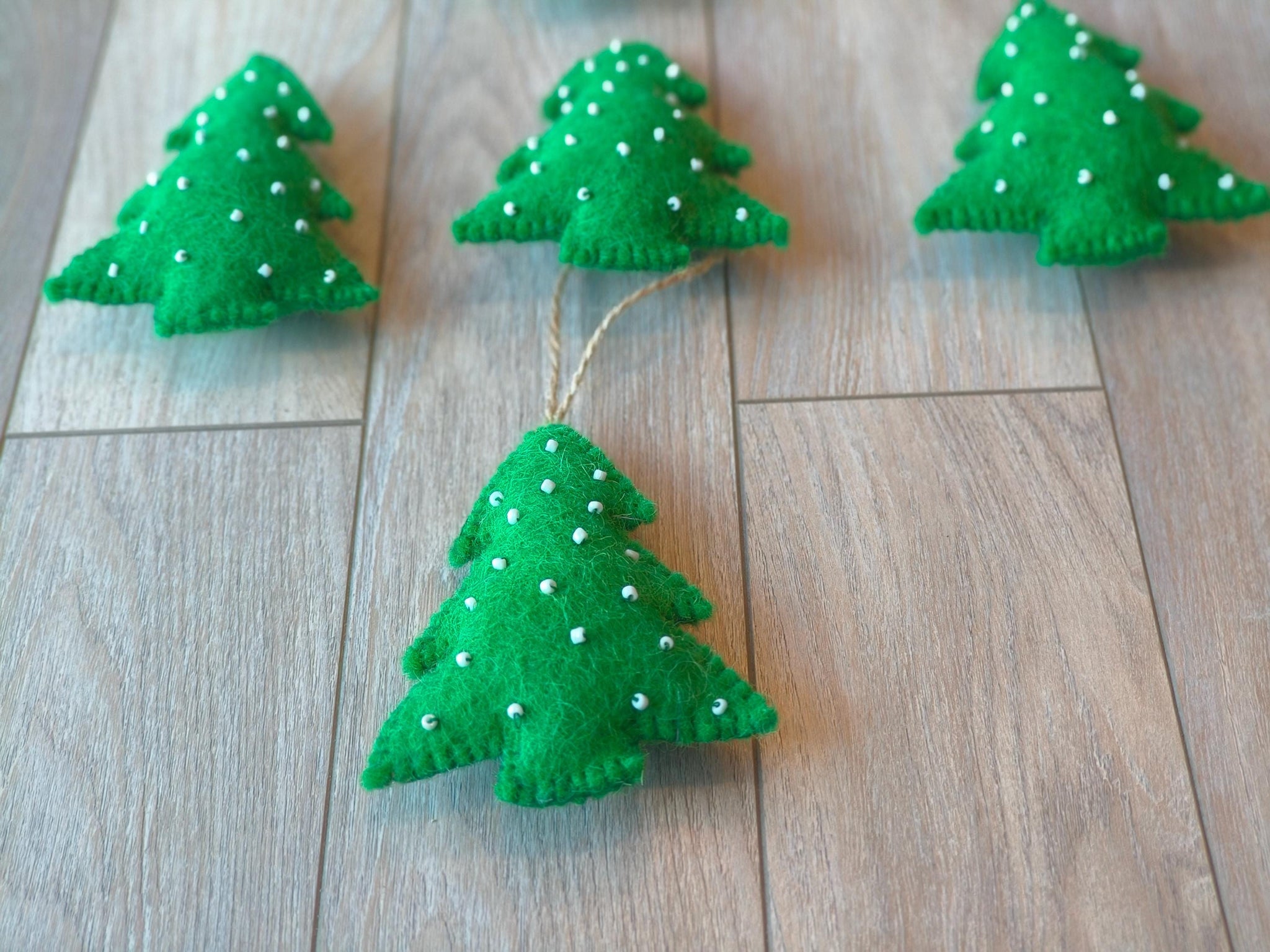 Handmade Wool Felt Christmas Tree Ornament: Green Holiday Decor