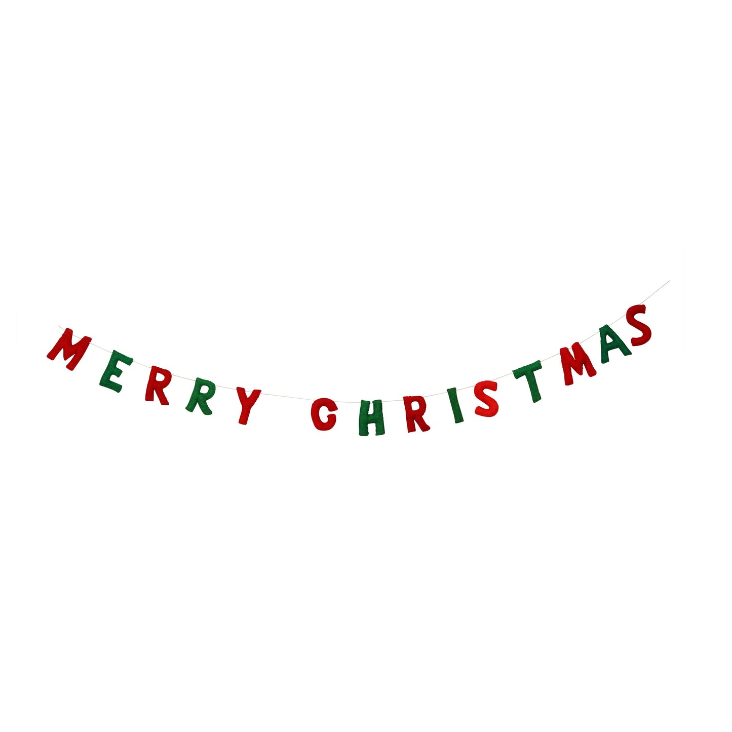 Wool Felt Merry Christmas Garland: Holiday Home Decor, 5 Feet