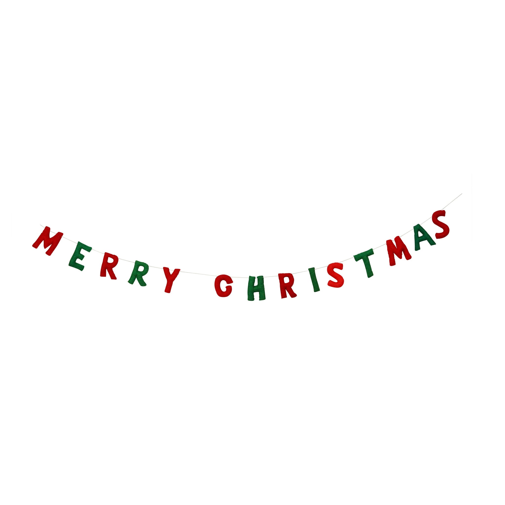 Wool Felt Merry Christmas Garland: Holiday Home Decor, 5 Feet