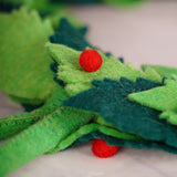Handmade Wool Felt Christmas Wreath – Festive Holiday Door Decor | Soft Felt Wall Hanging
