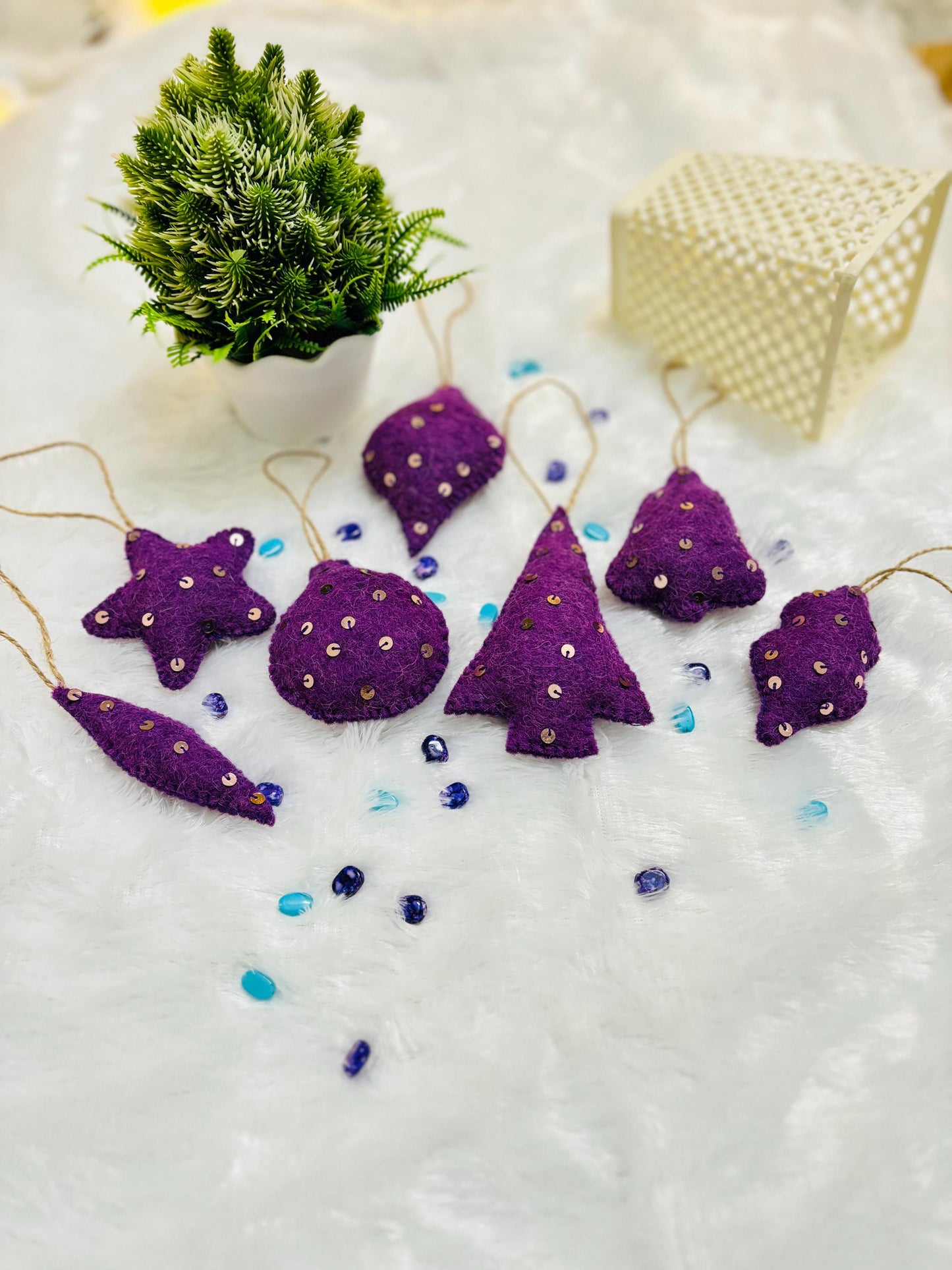 Handmade Wool Felt Christmas Ornaments – Festive Tree Décor