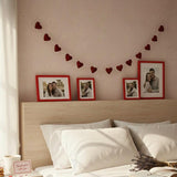 Handmade Wool Felt Hearts Garland Valentine’s Day Decor Wedding and Anniversary Decoration Bridal Shower & Engagement Decor