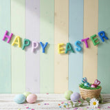 Happy Easter Garland – Handmade Spring Easter Banner – Easter Door Decor, Mantle & Wall Hanging, Easter Gifts