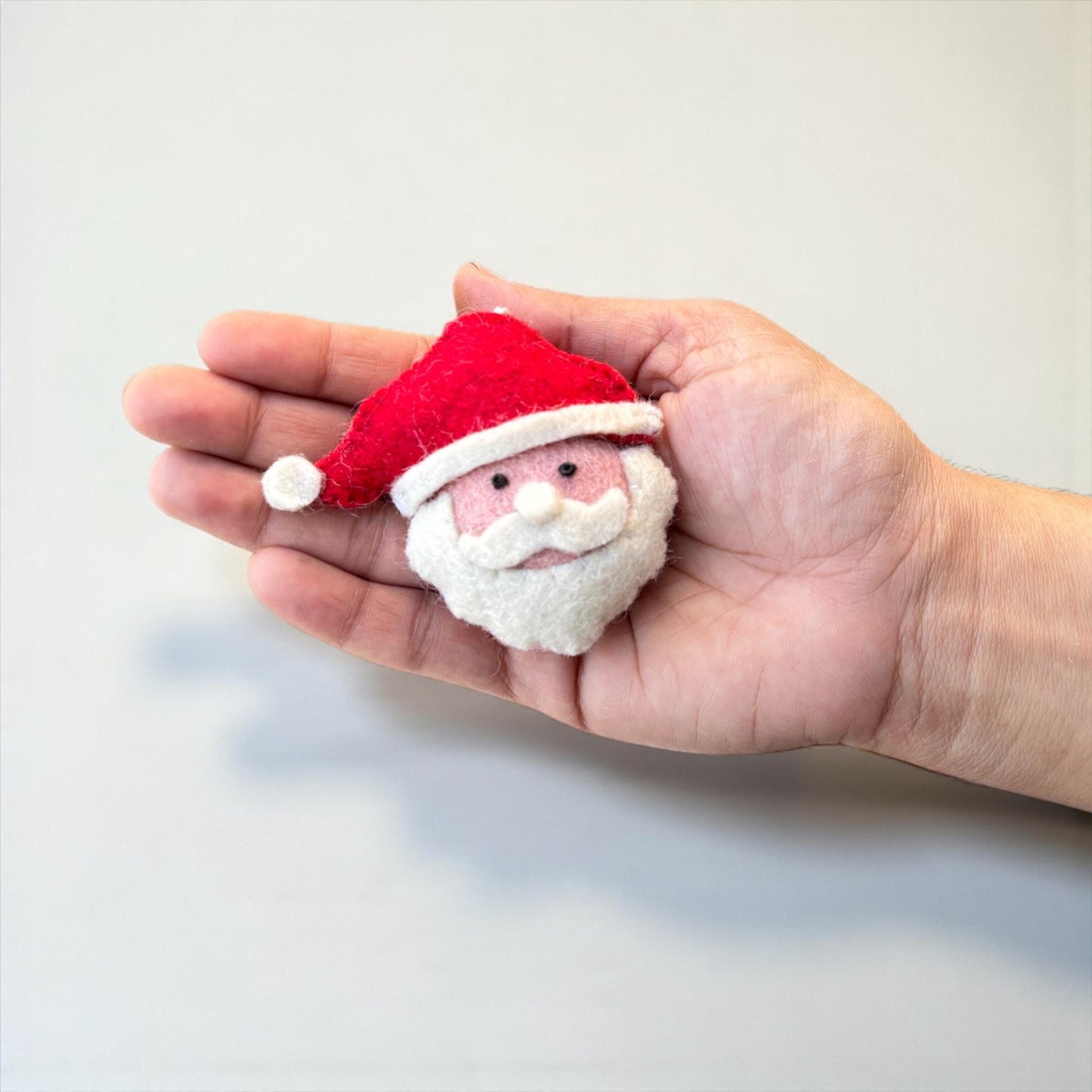Handmade Felt Santa Ornament – Sheep Wool Christmas Decoration