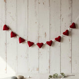 Wool Felt Handmade Heart Garland | Valentine’s Day Decor | Wedding & Anniversary Decoration | Romantic Bedroom Wall Decor | Couple Gift