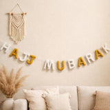 Hajj Mubarak Garland, Islamic Home Decor, Felt Hajj Banner, Muslim Wall Hanging, Eid Decor, Ramadan Decor, Umrah Mubarak Decoration