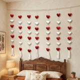 Valentine’s Day Hearts Decor Handmade Wool Felt Hearts Decoration Romantic Home Decor Heart Garland for Wall & Room Styling