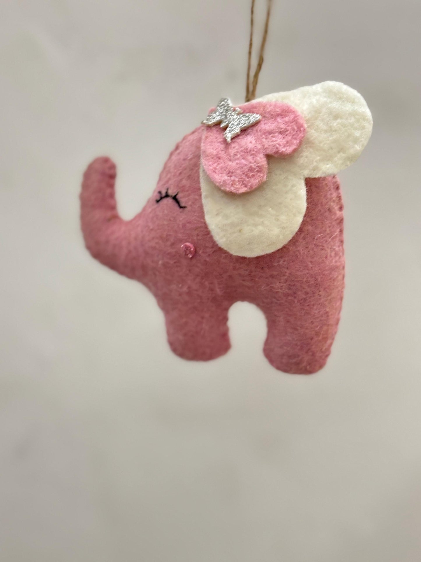 Baby’s First Christmas Ornament Felt Elephant | Handmade Keepsake Gift for New Baby
