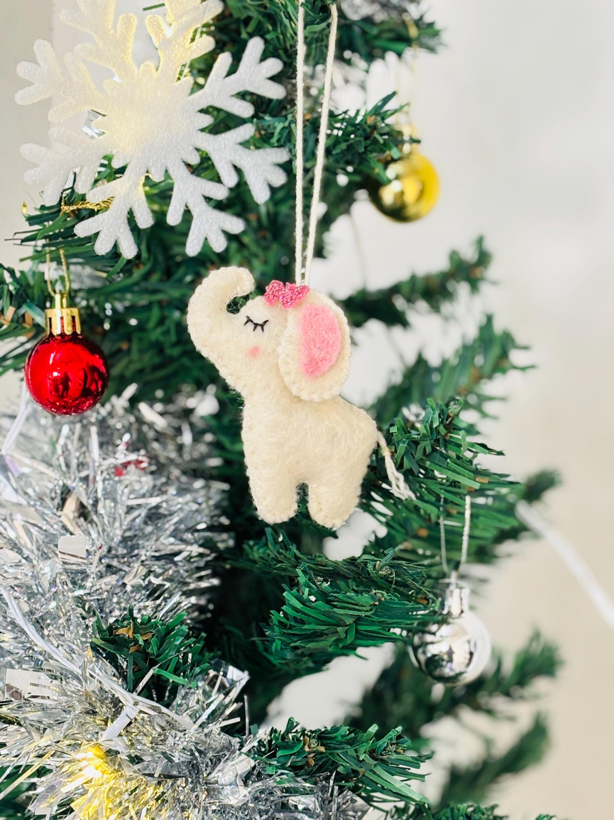 My First Christmas Ornament – Felt Elephant Decoration, Baby Christmas Keepsake, Holiday Tree Decor