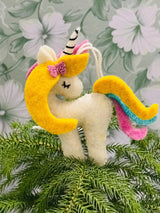 Felt Unicorn Christmas Ornament: Handmade Wool Tree Decoration