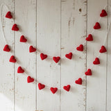 Handmade Wool Felt Hearts Garland Valentine’s Day Decor Wedding and Anniversary Decoration Bridal Shower & Engagement Decor