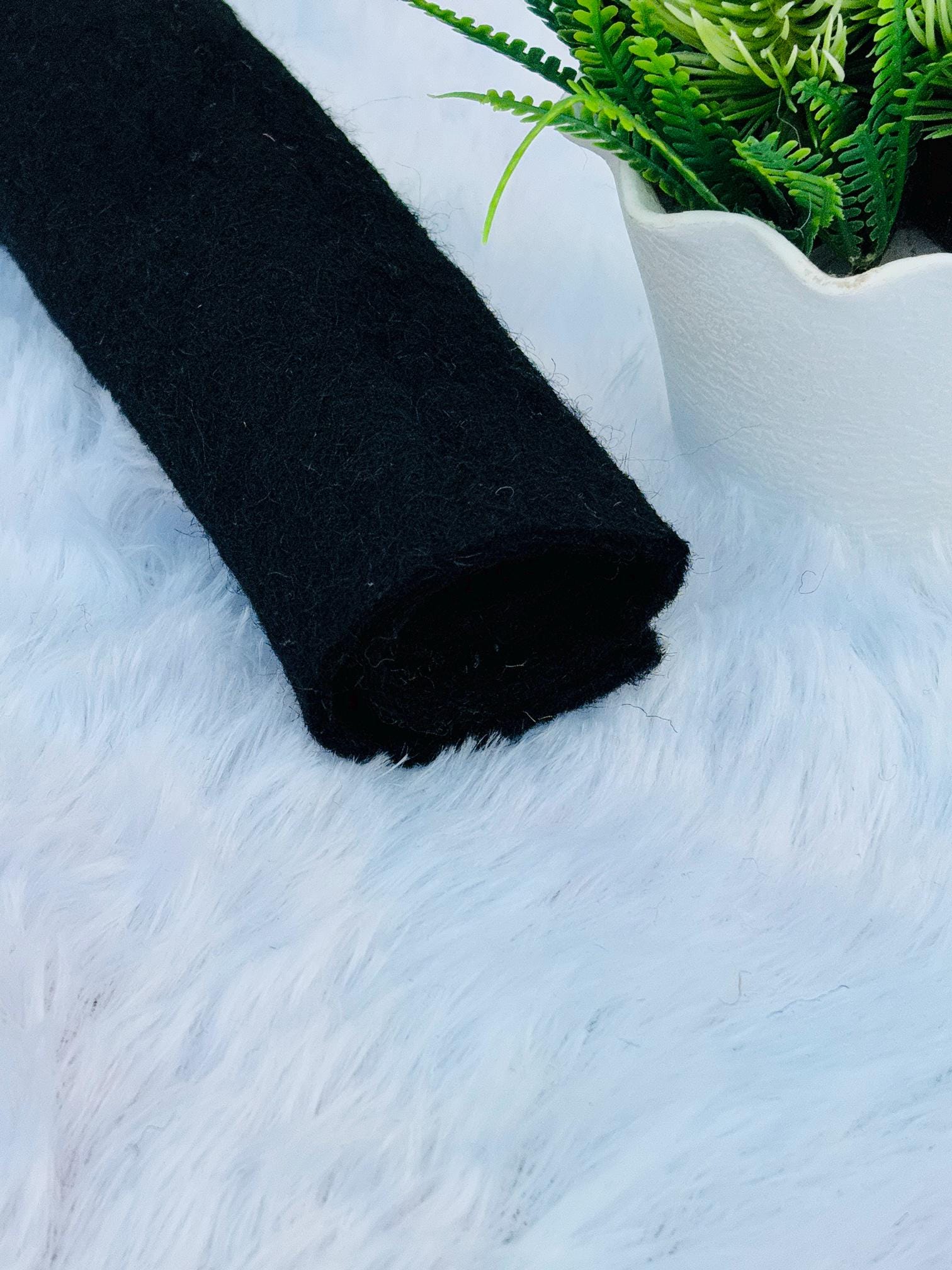 Black Merino Wool Felt Sheet: Handmade 3mm Craft Fabric