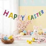 Happy Easter Garland – Handmade Spring Easter Banner – Easter Door Decor, Mantle & Wall Hanging, Easter Gifts