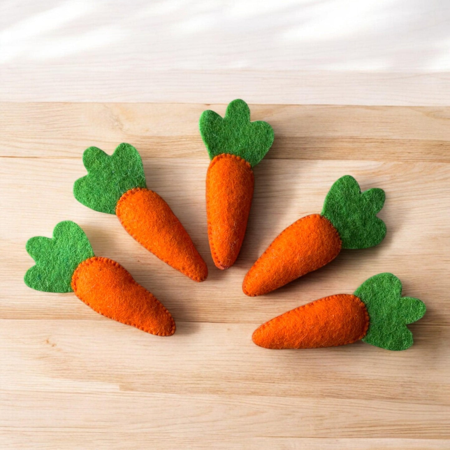 Felt Wool Easter Carrots: Handmade Holiday Bowl Fillers