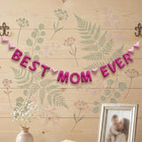Best Mom Ever Garland, Mother’s Day Banner, Handmade Wool Felt Decor, Mom Gift, Felt Letter Garland, Mothers Day Wall Hanging