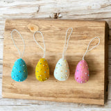 Wool Felt Easter Eggs: Pastel Color Hanging Ornaments/Bowl Fillers For Easter Baskets