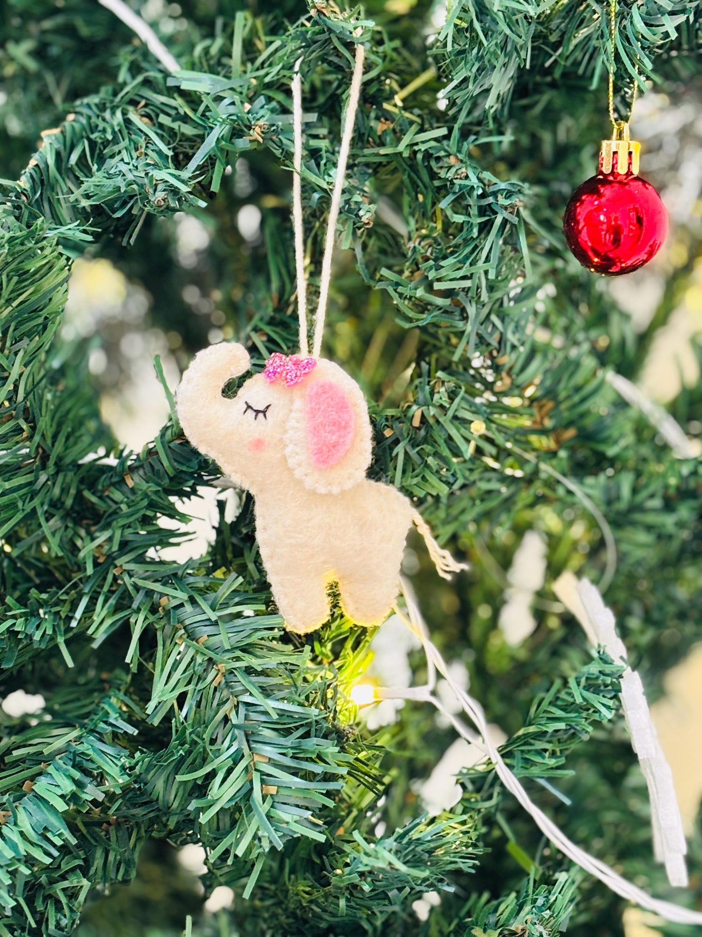 My First Christmas Ornament – Felt Elephant Decoration, Baby Christmas Keepsake, Holiday Tree Decor
