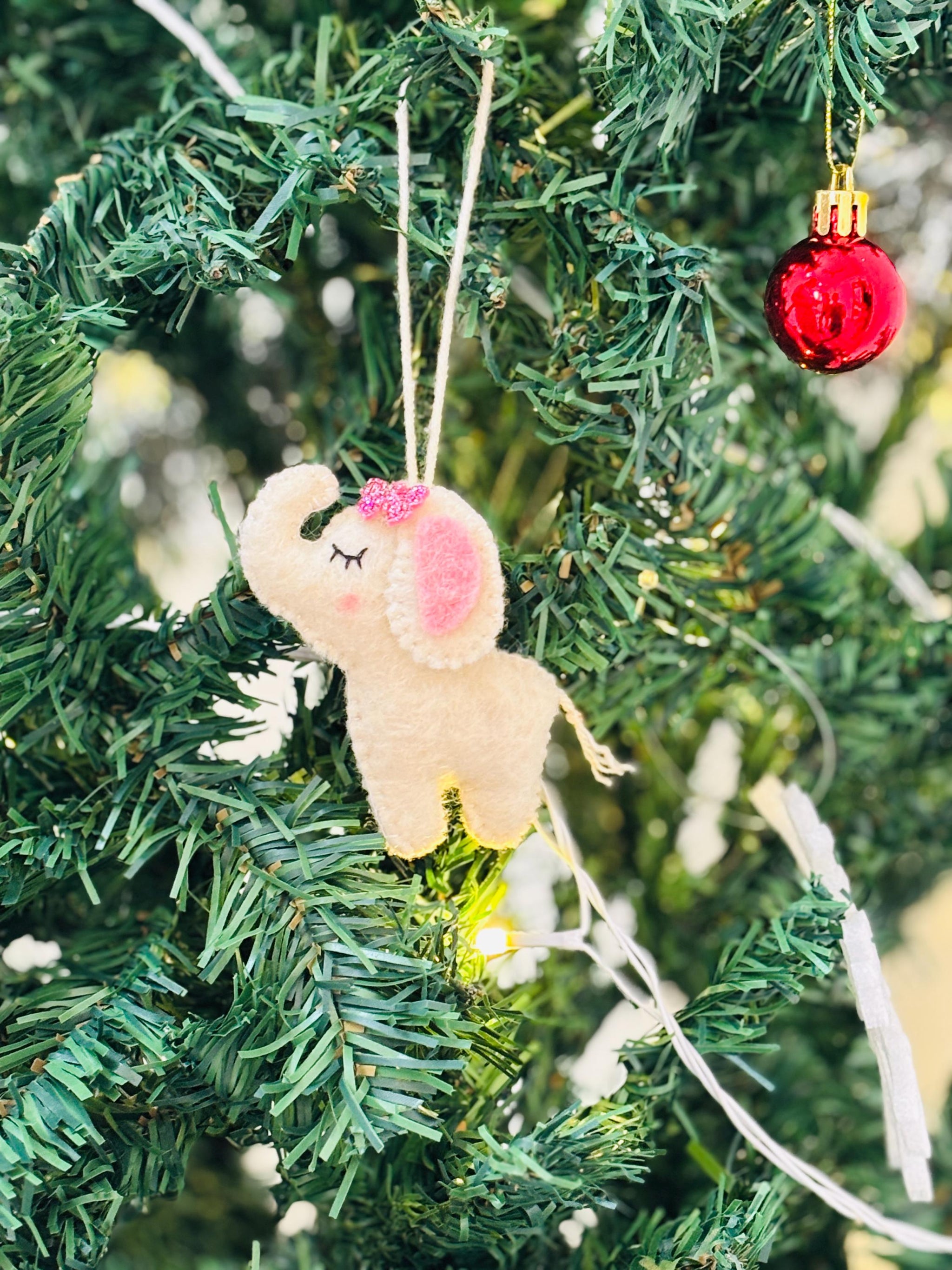 My First Christmas Ornament – Felt Elephant Decoration, Baby Christmas Keepsake, Holiday Tree Decor