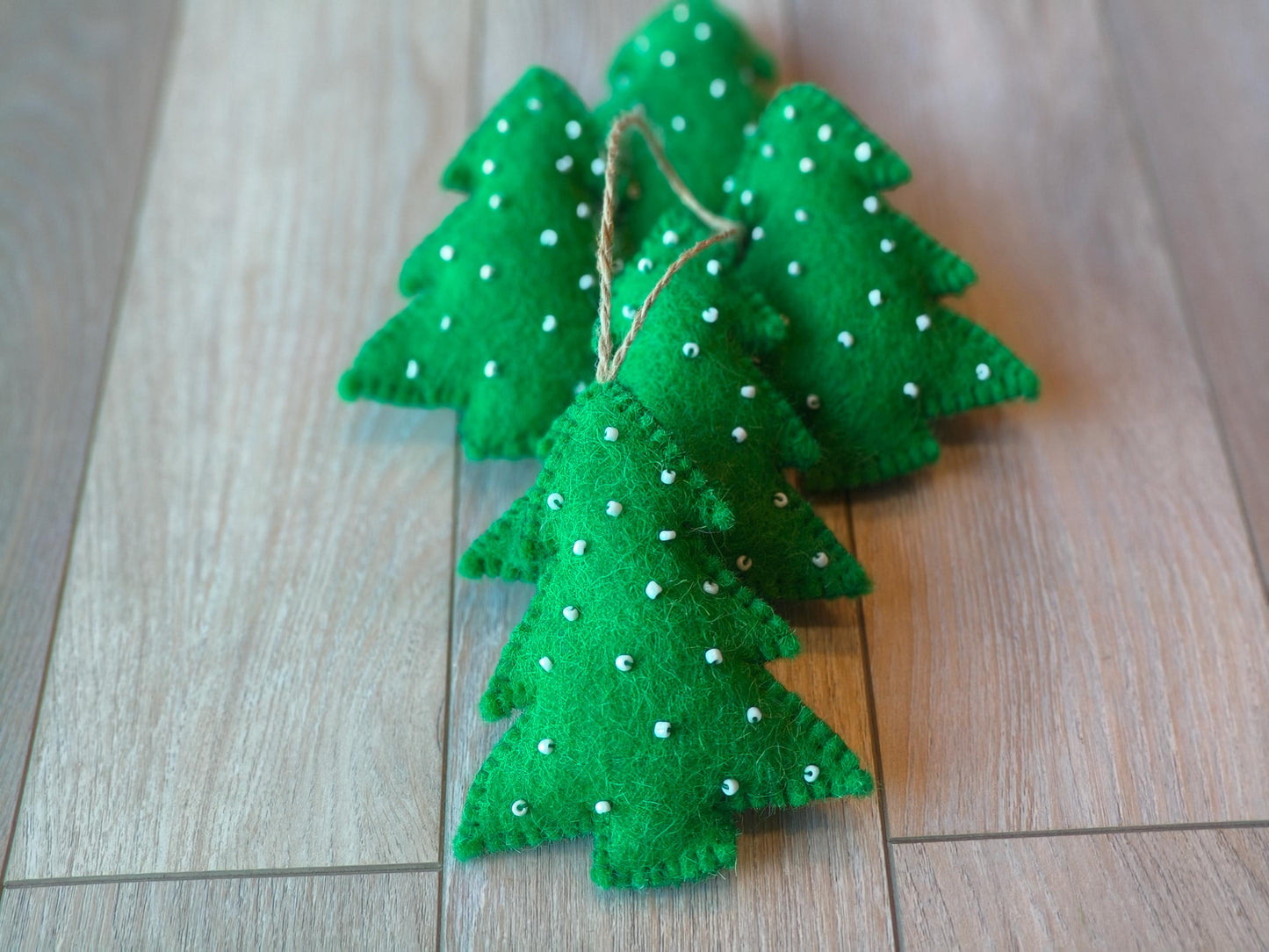 Handmade Wool Felt Christmas Tree Ornament: Green Holiday Decor