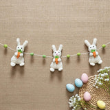 Wool Felt Easter Rabbit With Carrots Garland – Easter Decoration, Easter Bunting, Spring Wall Hanging, Easter Gift