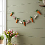 Wool Felt Easter Rabbit & Carrot Garland – Easter Decoration, Easter Bunting, Spring Wall Hanging, Easter Gift