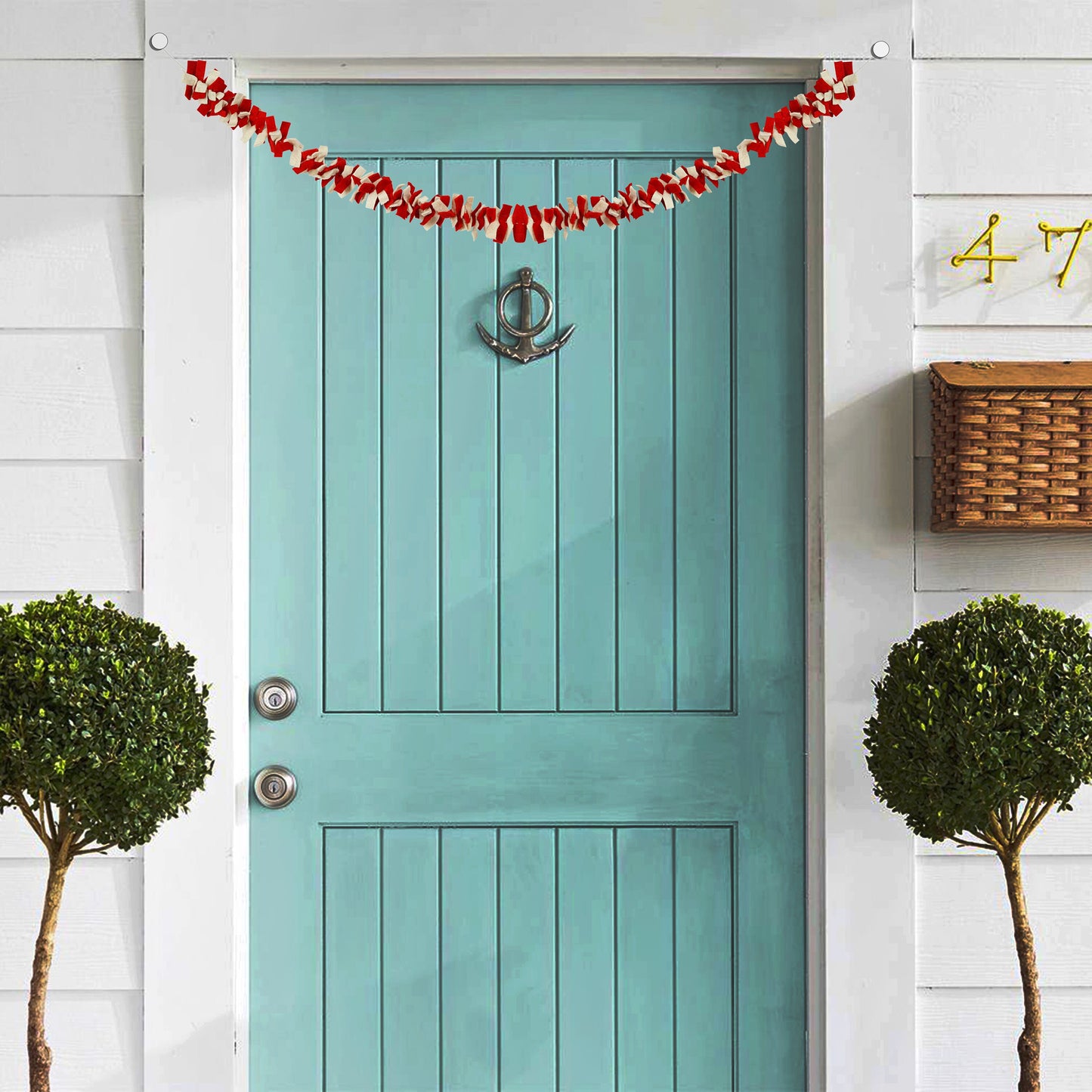 Felt Christmas Garland Decor, Xmas Window Bunting, Holiday Wall Hangings & Furnace Decorations