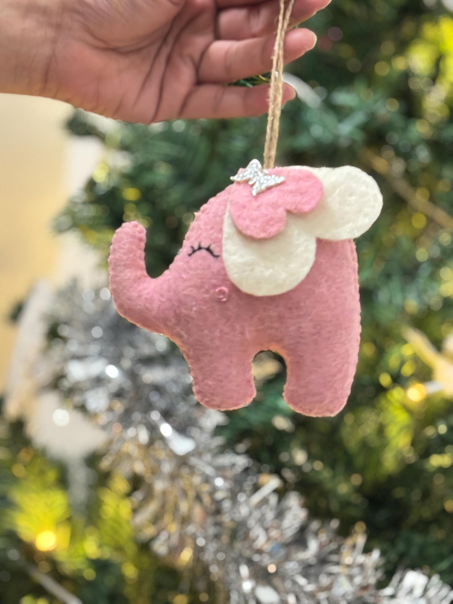 Baby’s First Christmas Ornament Felt Elephant | Handmade Keepsake Gift for New Baby