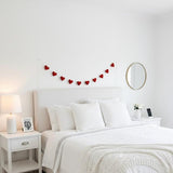 Handmade Wool Felt Hearts Garland Valentine’s Day Decor Wedding and Anniversary Decoration Bridal Shower & Engagement Decor