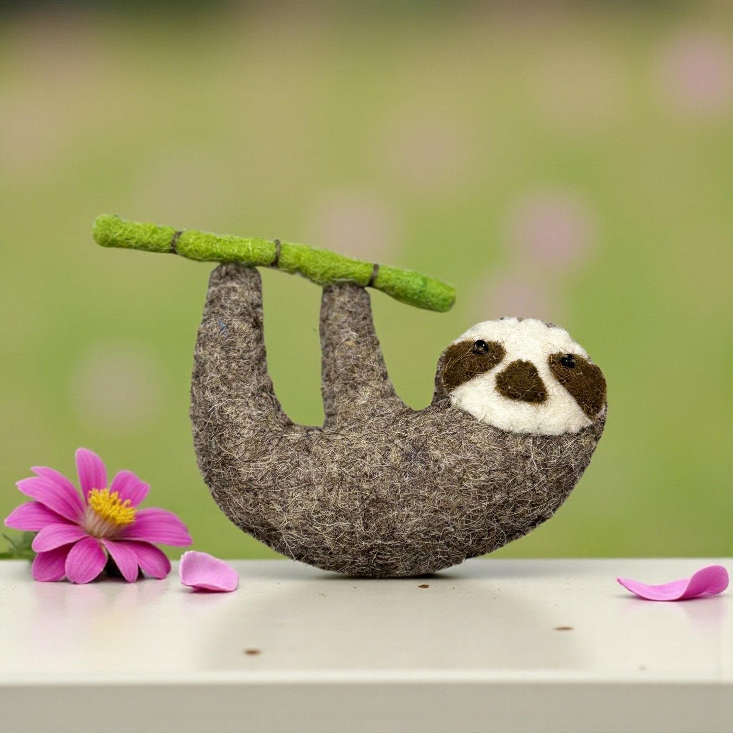 Felt Sloth Ornament, Christmas Tree Hanging, Cute Animal Ornament, Handmade Sloth, Car Charm, Stocking Stuffer, Family Gift, Holiday Decor