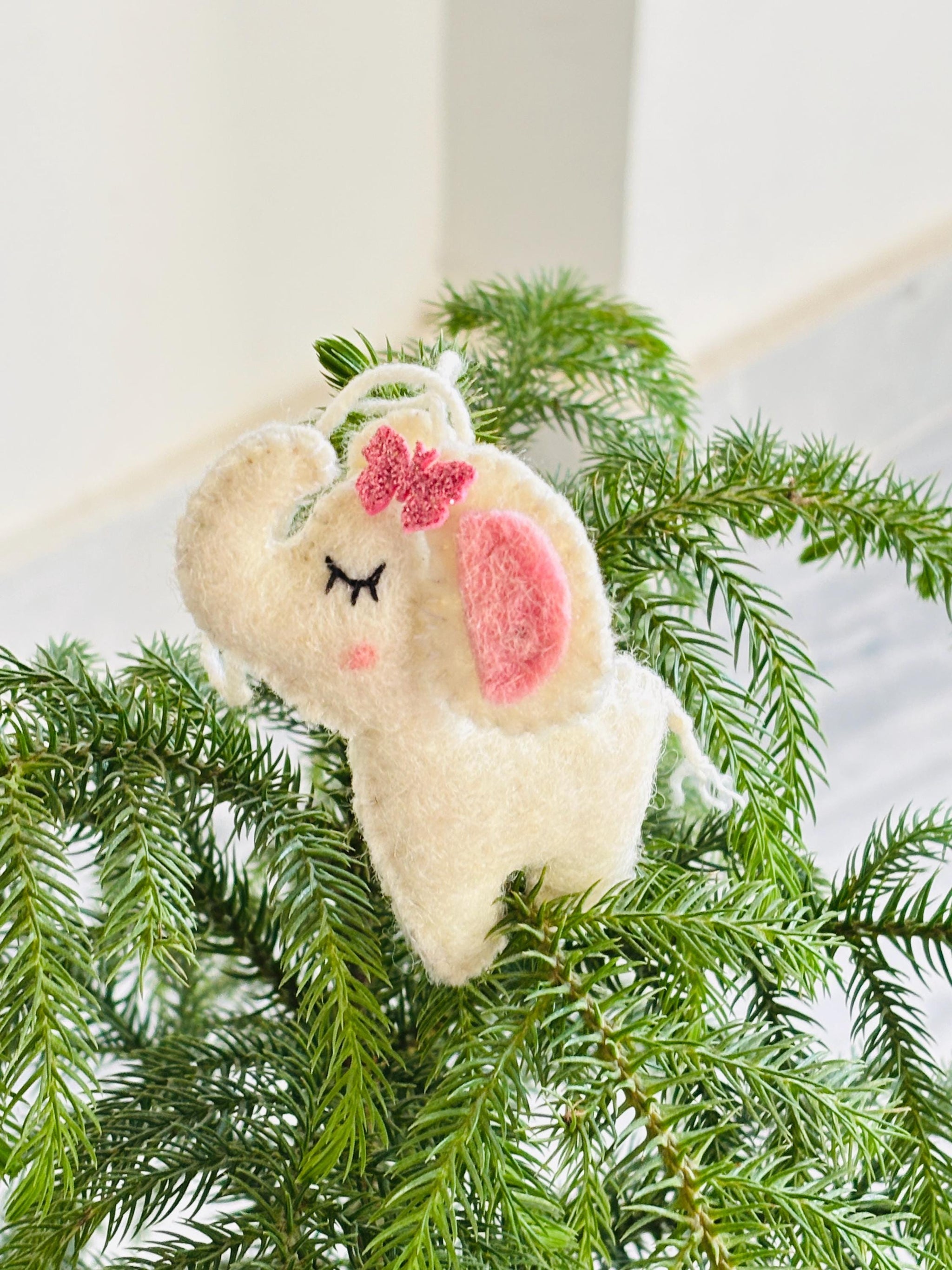 My First Christmas Ornament – Felt Elephant Decoration, Baby Christmas Keepsake, Holiday Tree Decor