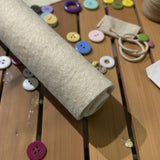 Handmade Off White Wool Felt Sheet, 3mm Thick, DIY Craft Fabric
