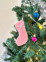 Handmade Felt Christmas Stocking Ornament: Mini Tree Decoration